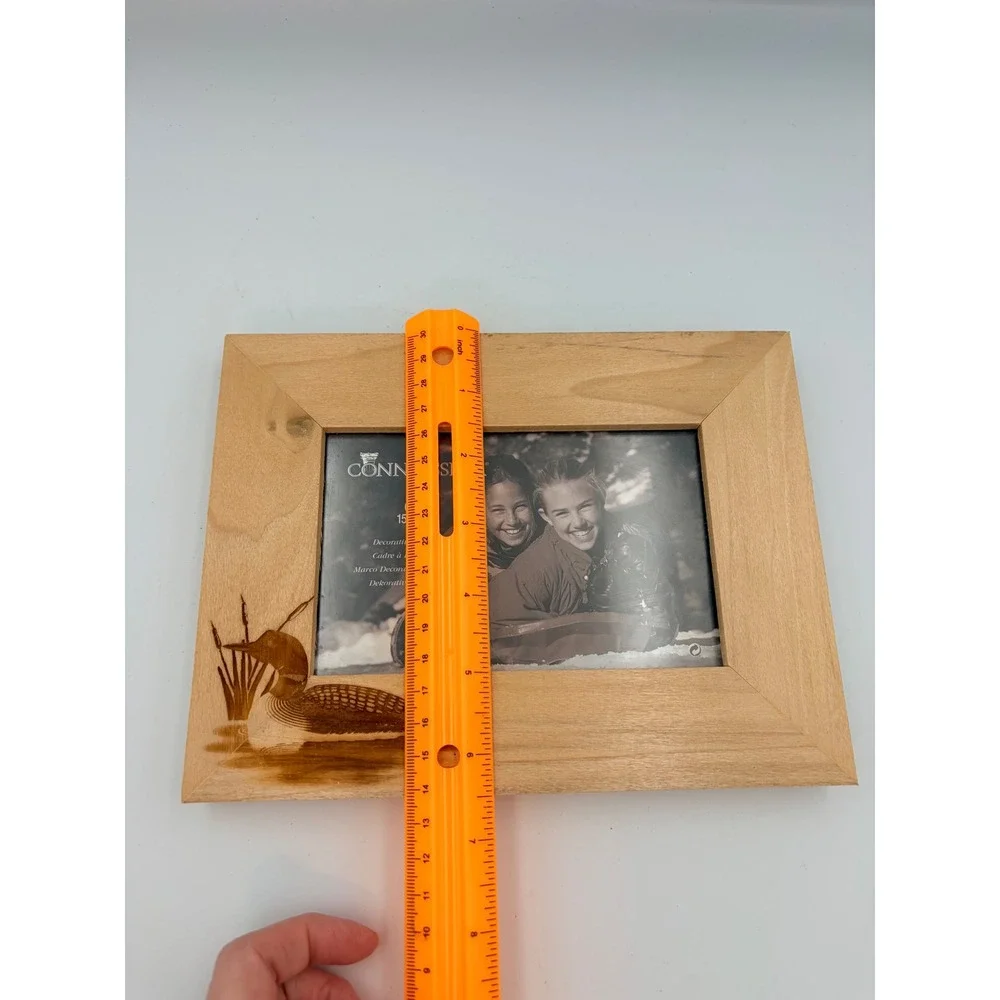Connoisseur Wood Picture Frame 4x6 Loon Wildlife Nature Rustic Cabin Decor - Picture 6 of 7